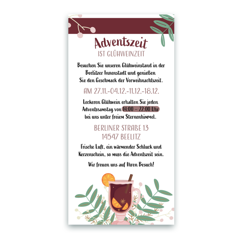 Glühweinstand Flyer