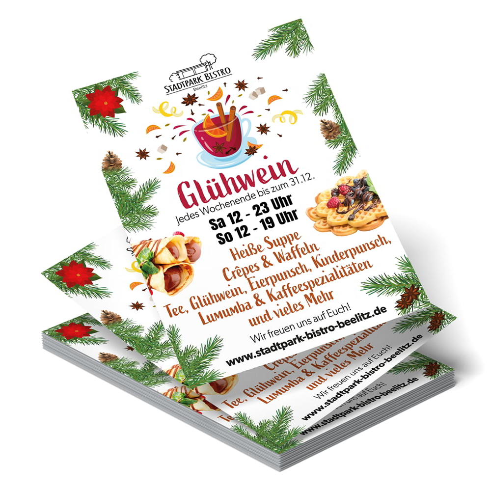 Glühwein Flyer Stadtpark Bistro